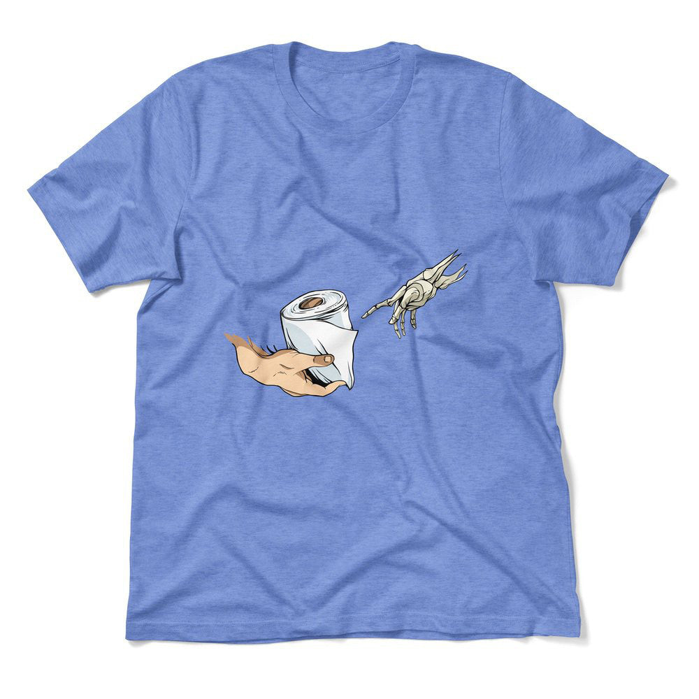 Creation Of Adam - Toilet Paper Men/Unisex T-Shirt in Heather Columbia Blue color