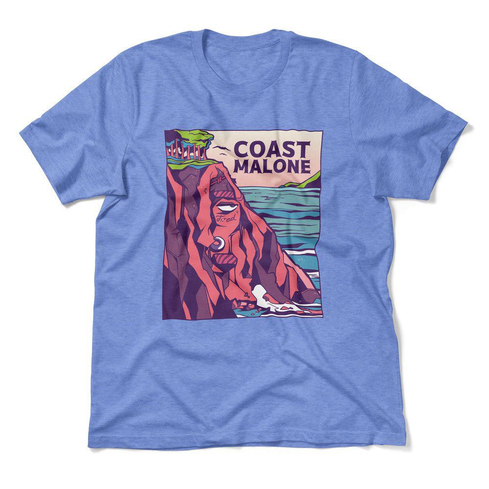 Coast Malone Men/Unisex T-Shirt in Heather Columbia Blue color