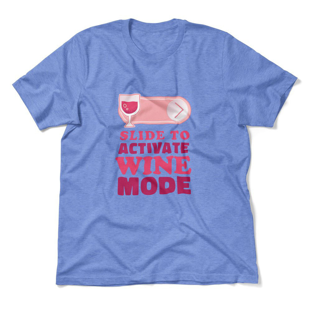 Swipe Right For Wine Mode Men/Unisex T-Shirt in Heather Columbia Blue color