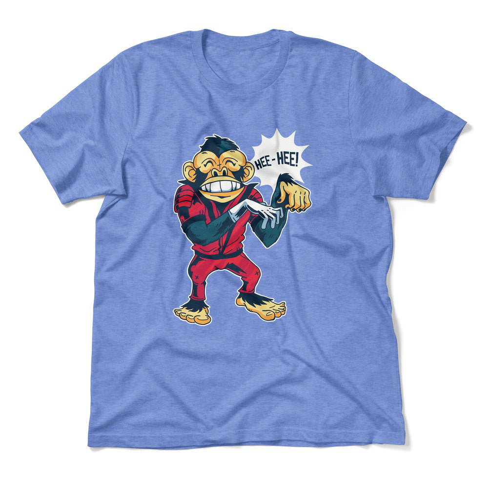 Dancing Monkey Jackson Men/Unisex T-Shirt in Heather Columbia Blue color