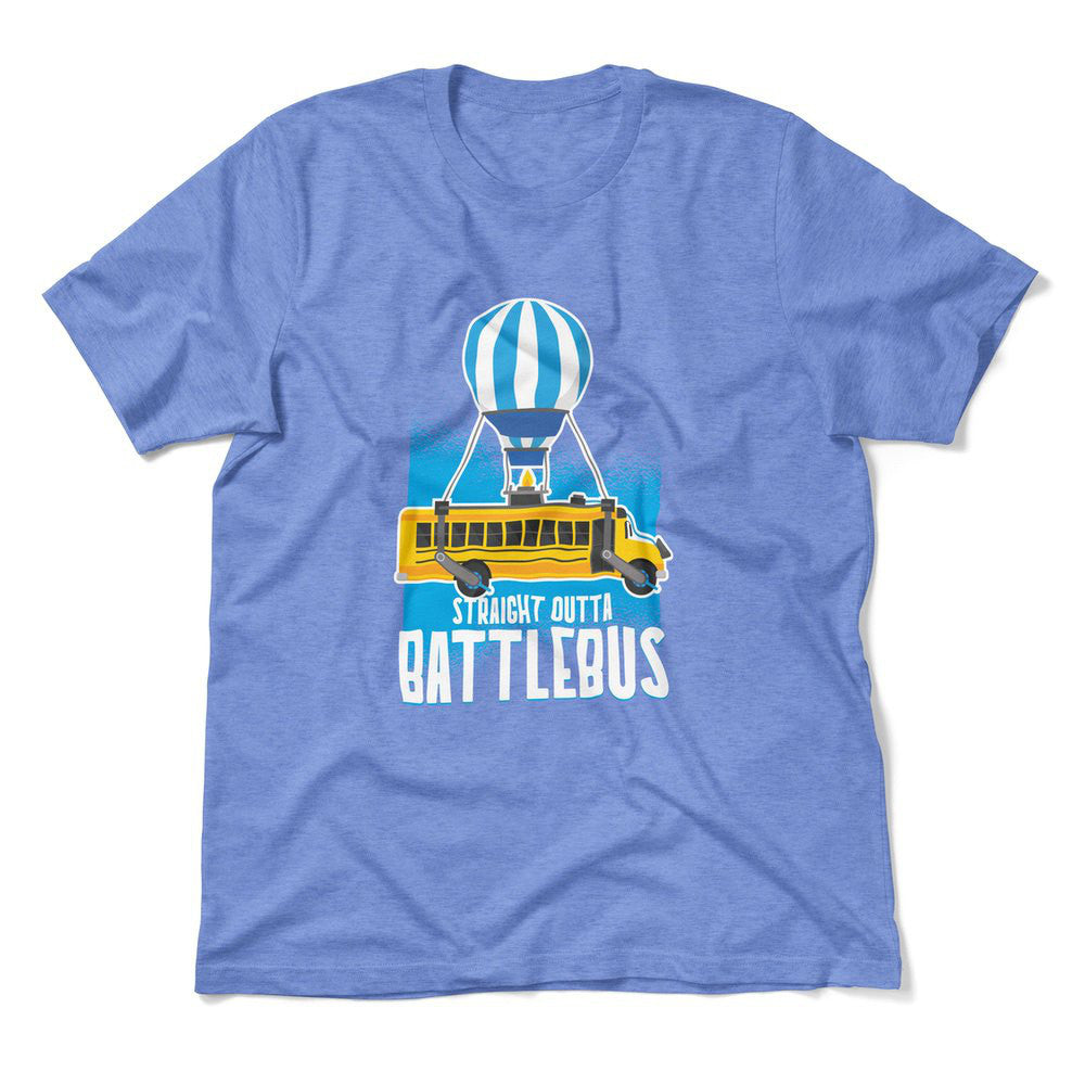 Straight Outta Battle Bus Men/Unisex T-Shirt in Heather Columbia Blue color