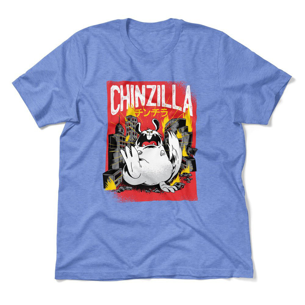 Chinzilla Monster Men/Unisex T-Shirt in Heather Columbia Blue color