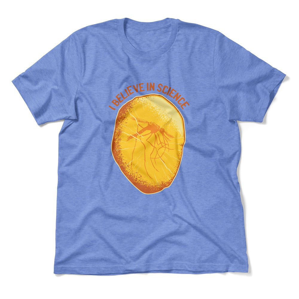 I Believe In Science Men/Unisex T-Shirt in Heather Columbia Blue color