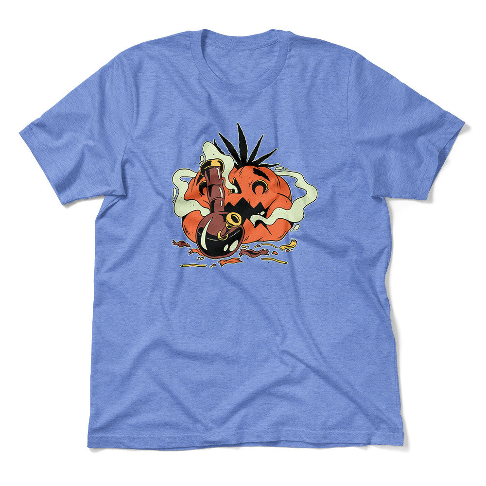 Baked Pumpkin Men/Unisex T-Shirt in Heather Columbia Blue color
