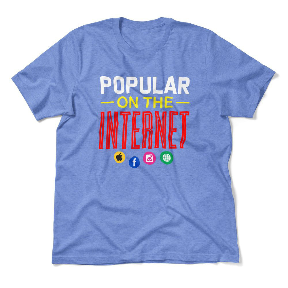 Popular On The Internet Men/Unisex T-Shirt in Heather Columbia Blue color
