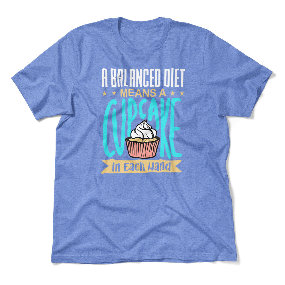 Cupcake - A Balanced Diet Men/Unisex T-Shirt in Heather Columbia Blue color