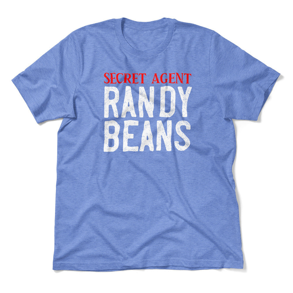 Secret Agent Randy Beans Men/Unisex T-Shirt in Heather Columbia Blue color