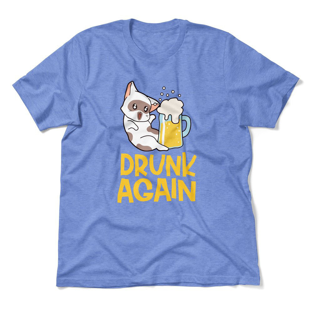 Drunk Again Men/Unisex T-Shirt in Heather Columbia Blue color