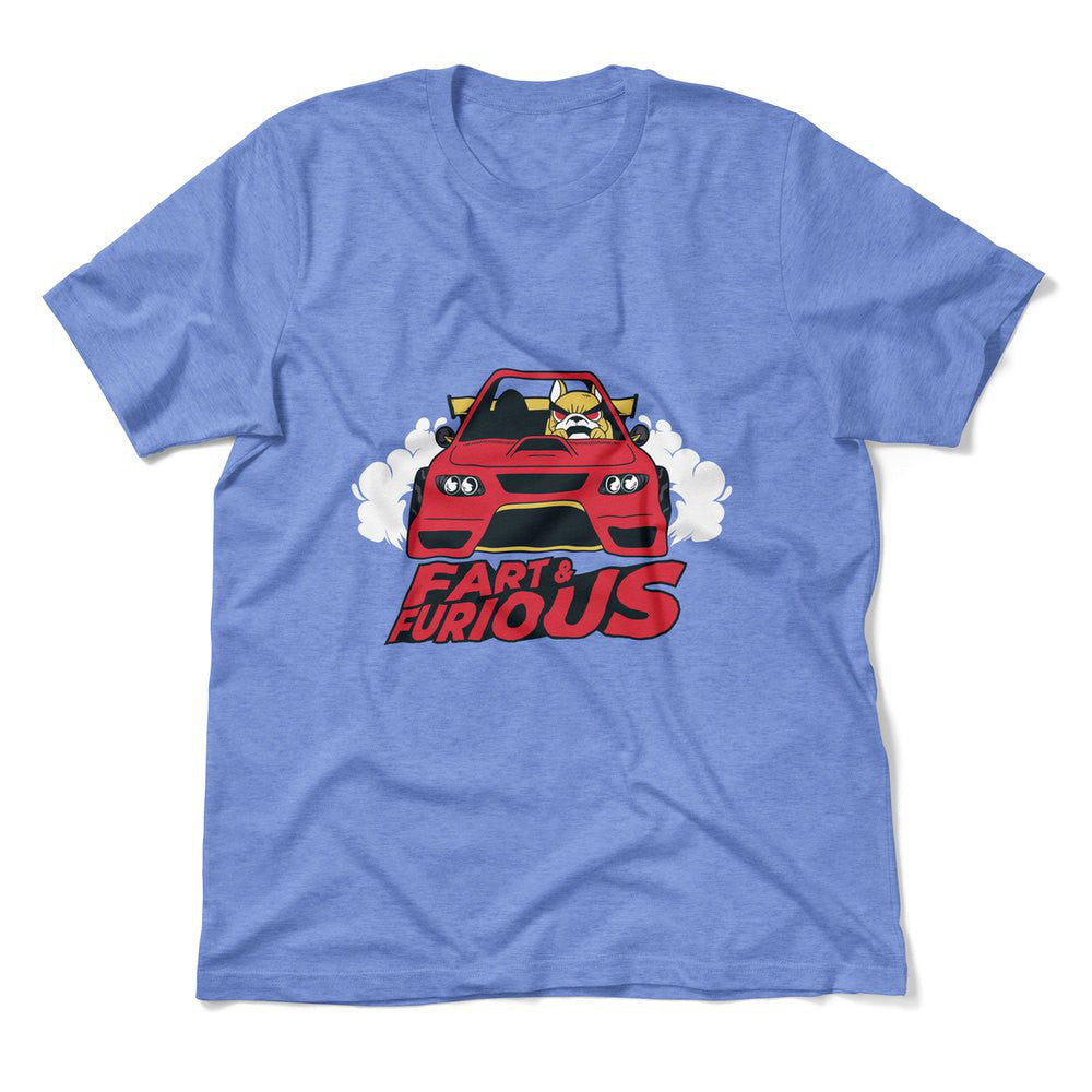 Fart And Furious Men/Unisex T-Shirt in Heather Columbia Blue color