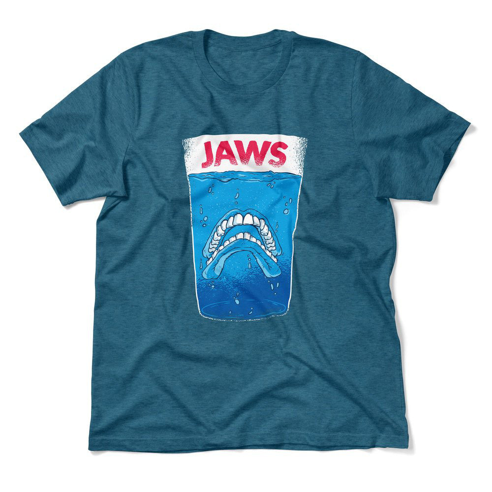 Jaws Teeth Men/Unisex T-Shirt in Heather Deep Teal color