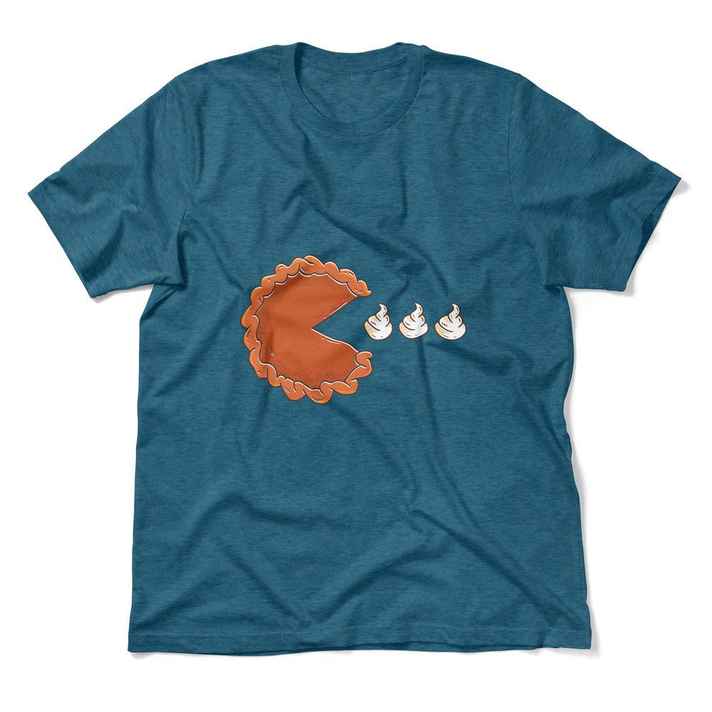 Pie Eating Cream Men/Unisex T-Shirt in Heather Deep Teal color