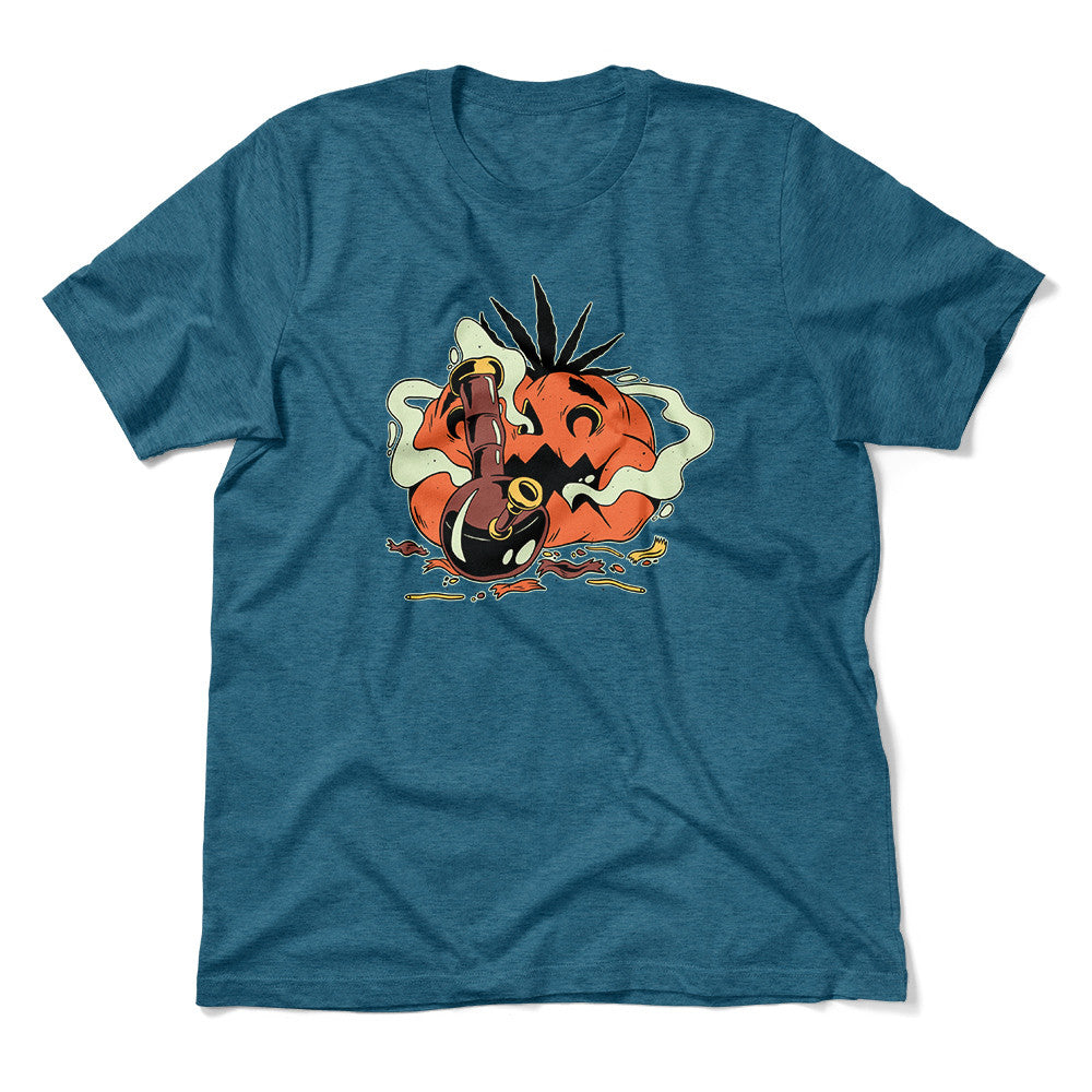 Baked Pumpkin Men/Unisex T-Shirt in Heather Deep Teal color