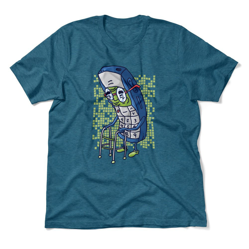 Old Nokia Cellphone Men/Unisex T-Shirt in Heather Deep Teal color