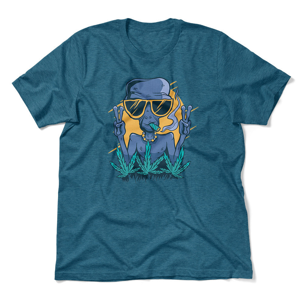 Alien Joint Men/Unisex T-Shirt in Heather Deep Teal color