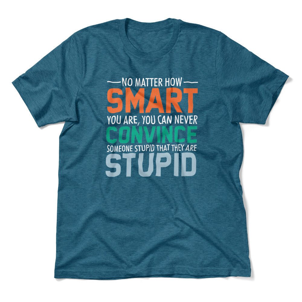 You Can Never Convince Someone Stupid That They Are Stupid Men/Unisex T-Shirt in Heather Deep Teal color