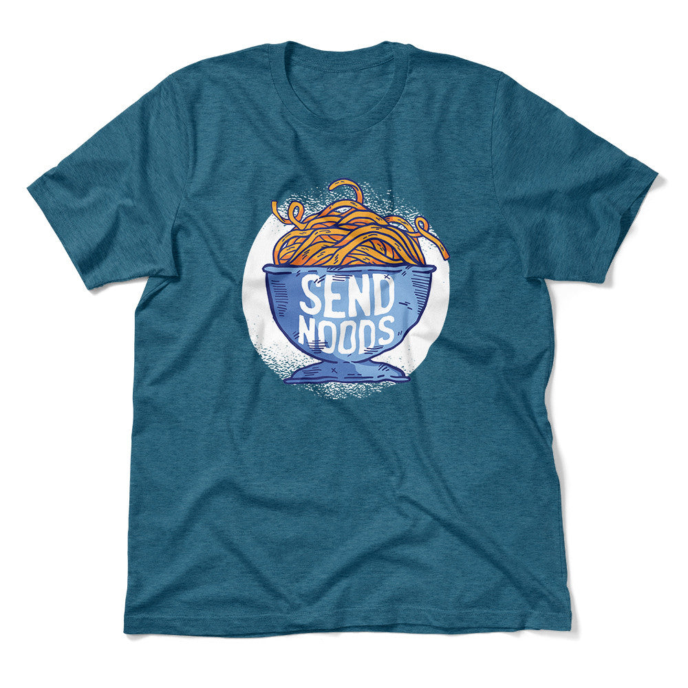 Send Noods Men/Unisex T-Shirt in Heather Deep Teal color
