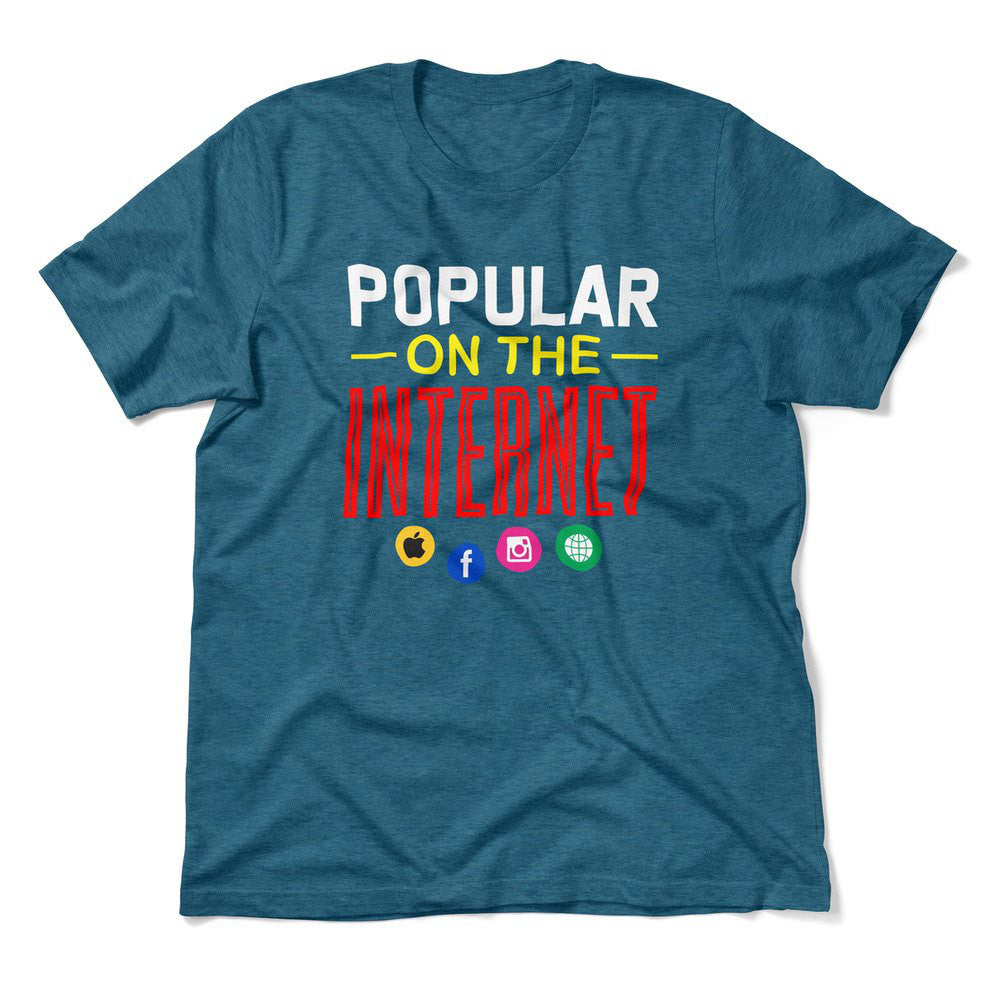 Popular On The Internet Men/Unisex T-Shirt in Heather Deep Teal color