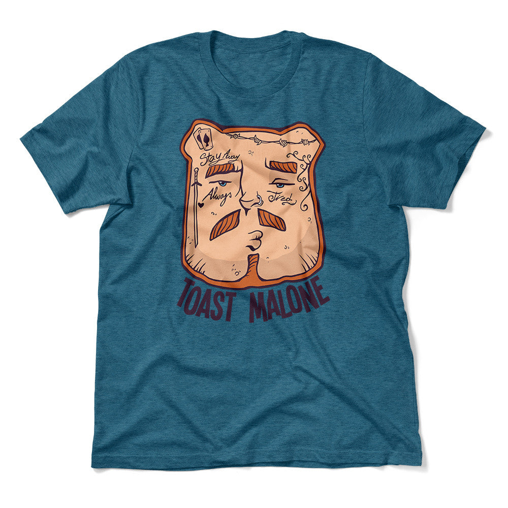 Toast Malone Men/Unisex T-Shirt in Heather Deep Teal color