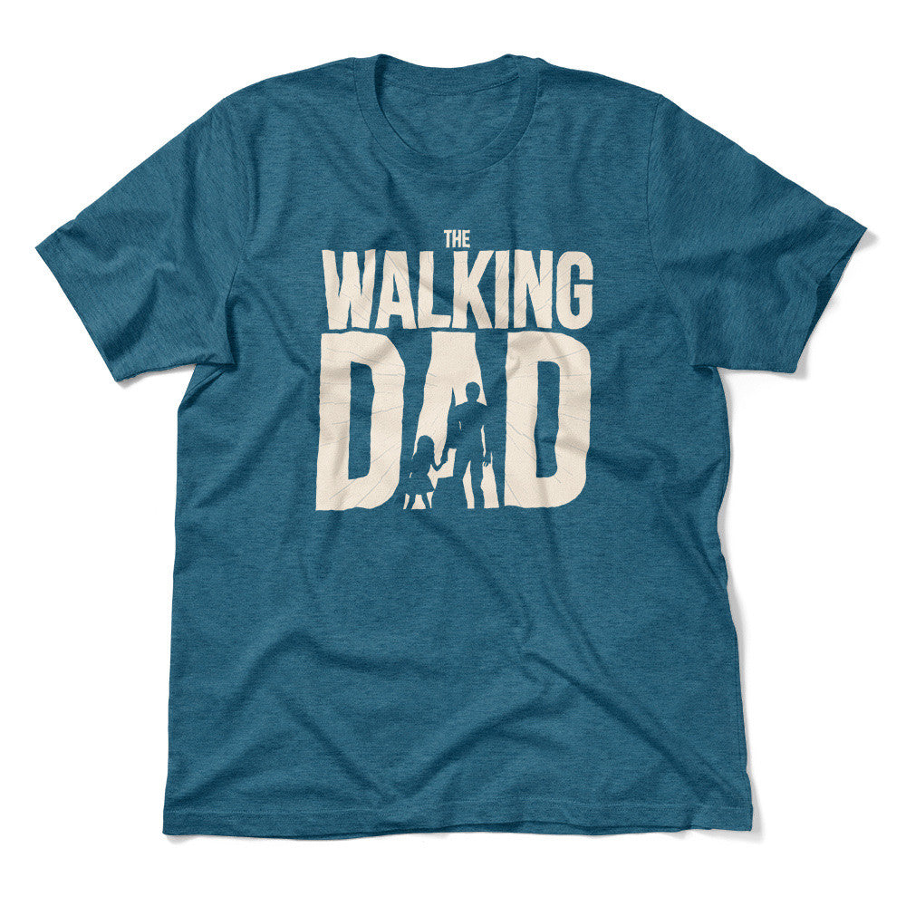 The Walking Dad Men/Unisex T-Shirt in Heather Deep Teal color
