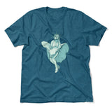 Statue Of Liberty Marilyn Monroe Men/Unisex T-Shirt in Heather Deep Teal color