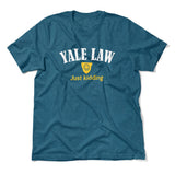 Yale Law, Just Kidding Men/Unisex T-Shirt in Heather Deep Teal color