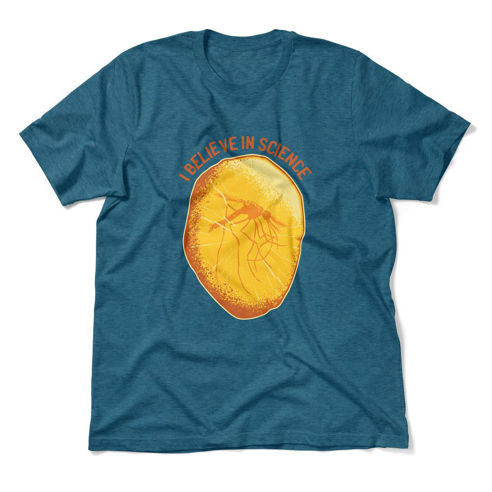 I Believe In Science Men/Unisex T-Shirt in Heather Deep Teal color