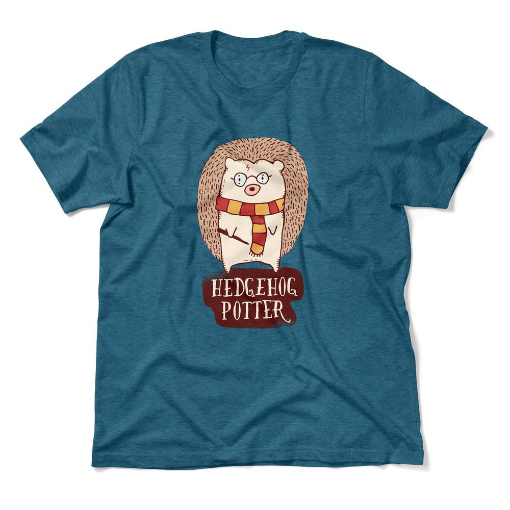Hedge Hog Potter Men/Unisex T-Shirt in Heather Deep Teal color