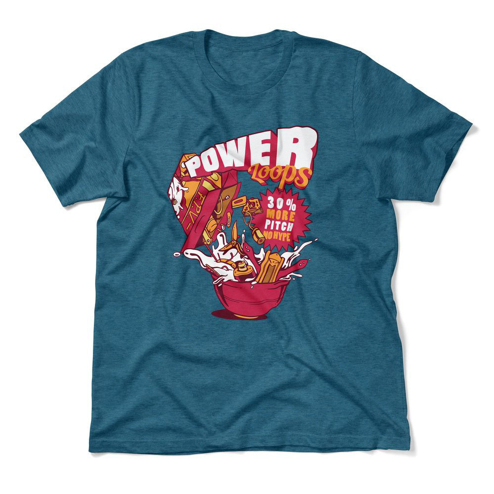 Power Loops Men/Unisex T-Shirt in Heather Deep Teal color