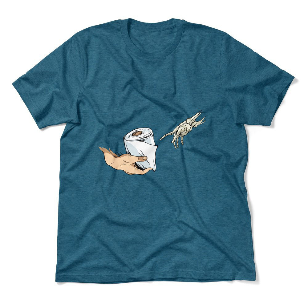 Creation Of Adam - Toilet Paper Men/Unisex T-Shirt in Heather Deep Teal color