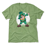 Leprechaun Dabbing Men/Unisex T-Shirt in Heather Green color