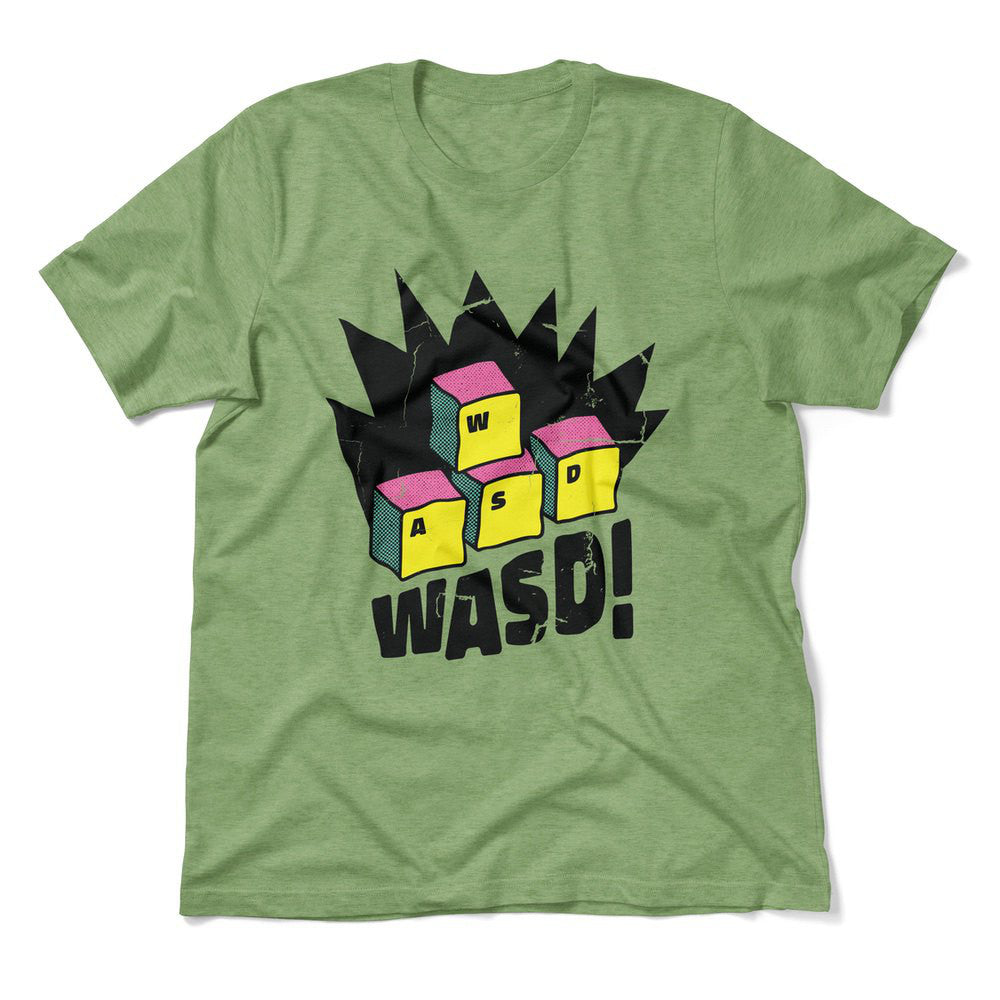 WASD Keyboard For Gamers Men/Unisex T-Shirt in Heather Green color
