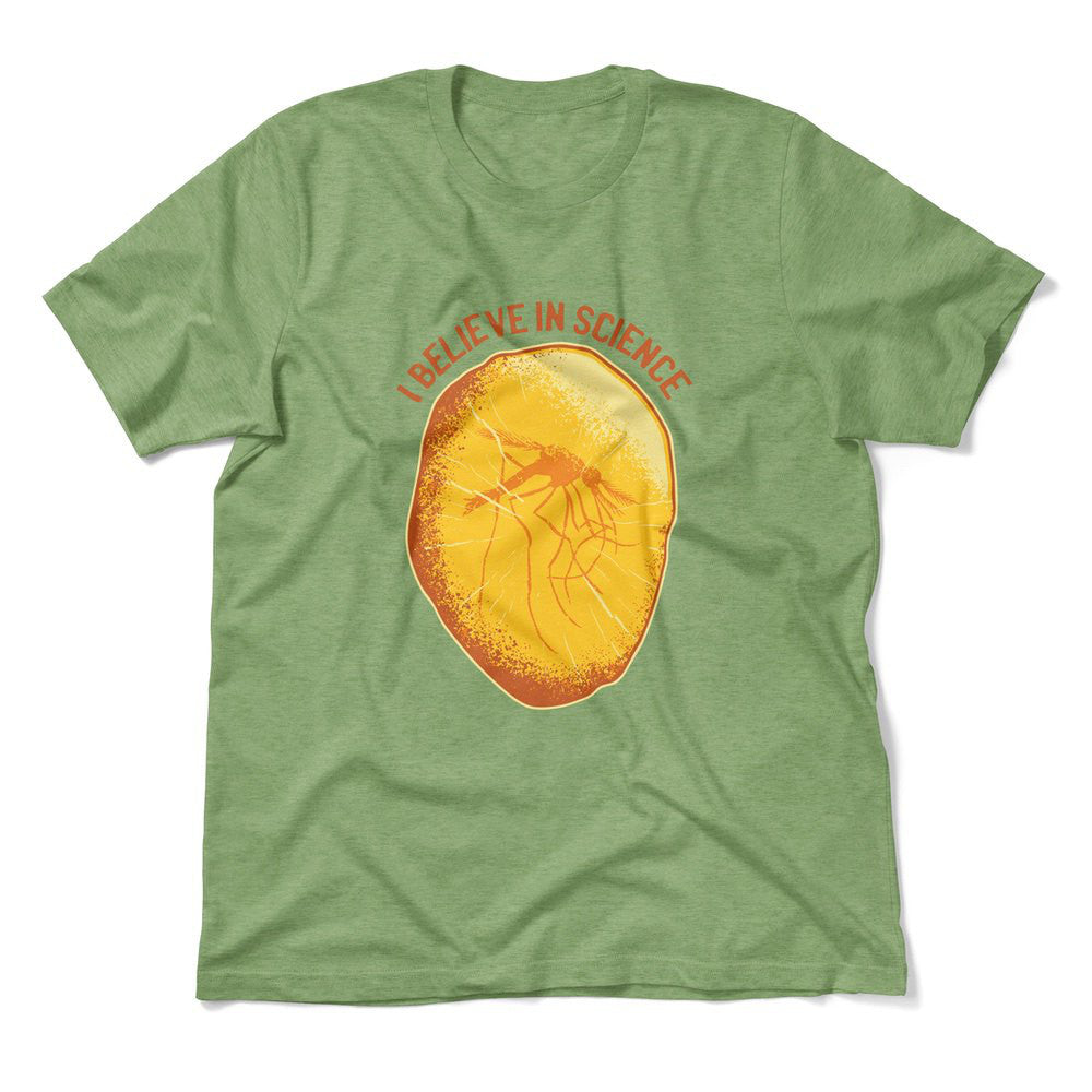 I Believe In Science Men/Unisex T-Shirt in Heather Green color