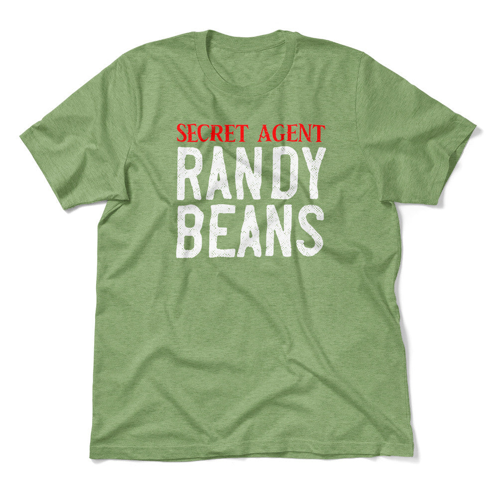 Secret Agent Randy Beans Men/Unisex T-Shirt in Heather Green color