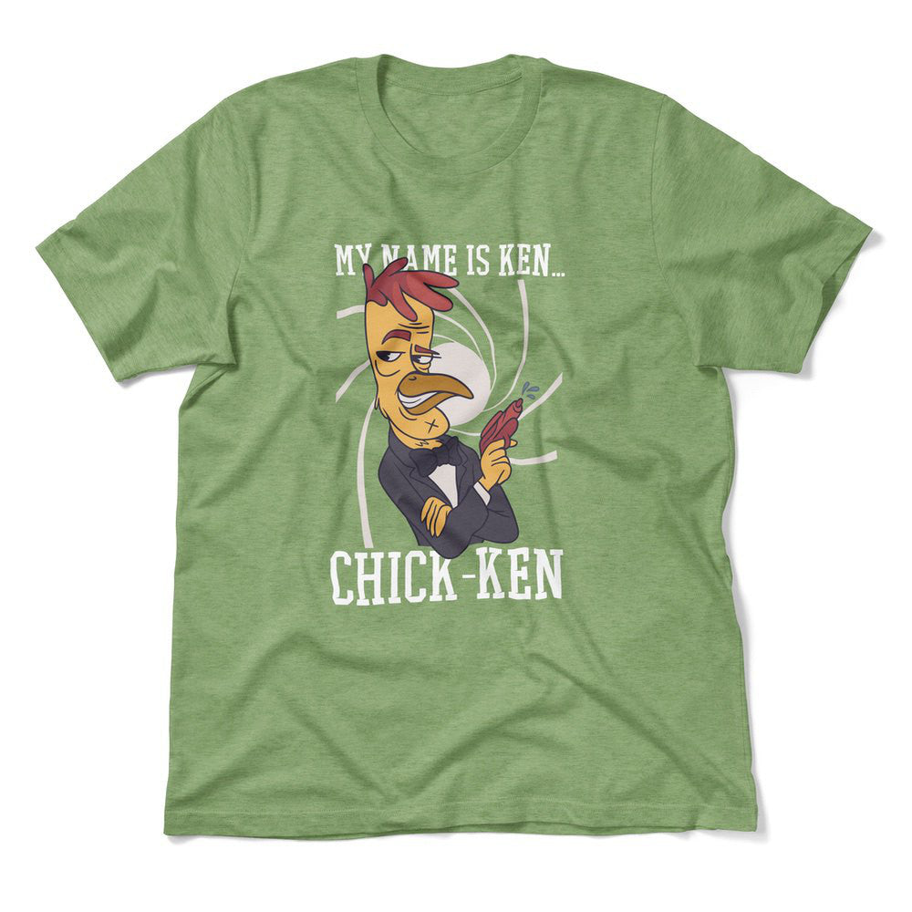 Chicken Spy Men/Unisex T-Shirt in Heather Green color
