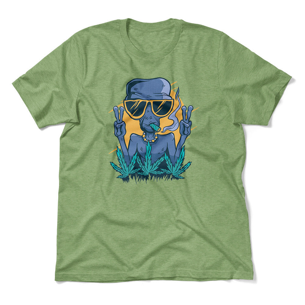Alien Joint Men/Unisex T-Shirt in Heather Green color
