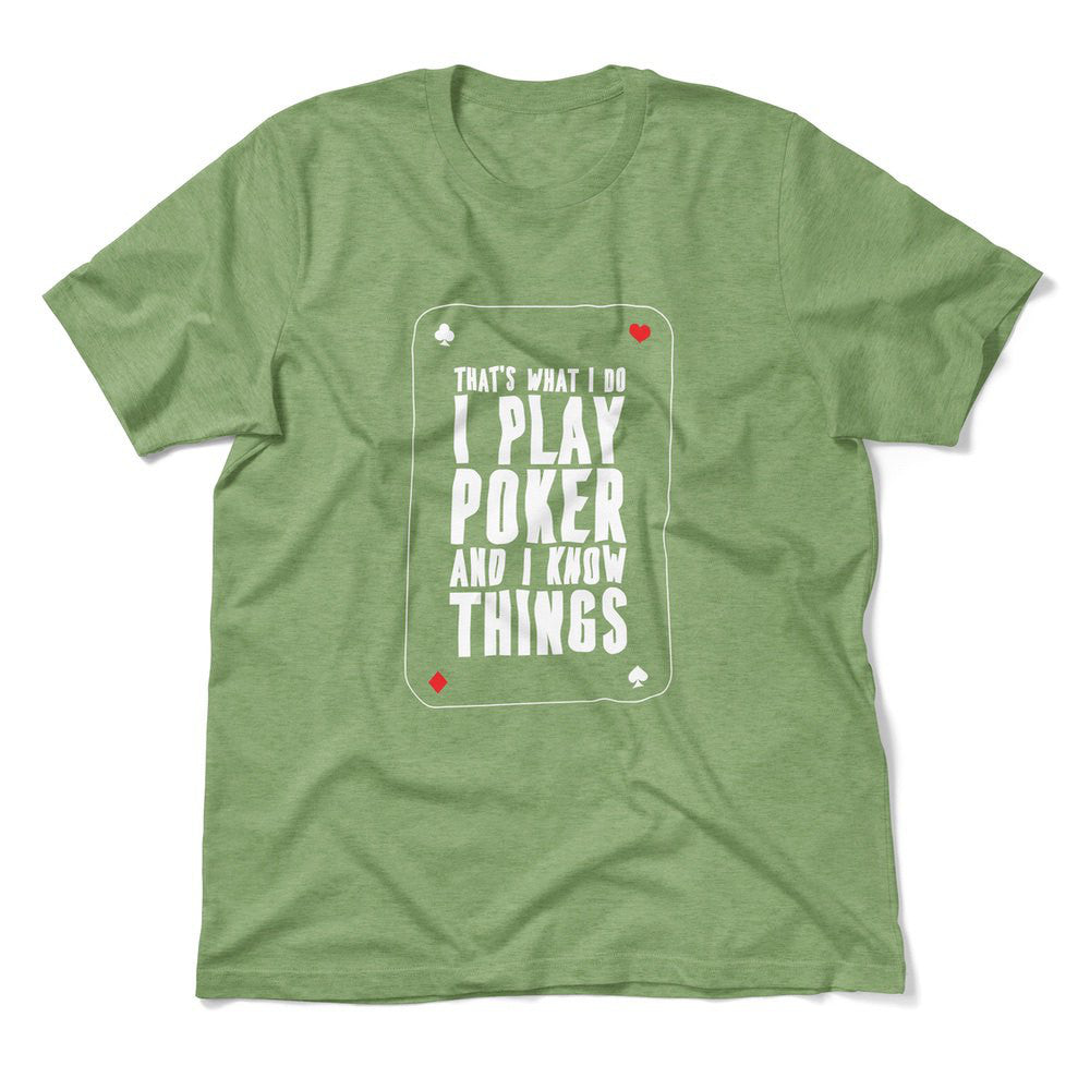 Play Poker Men/Unisex T-Shirt in Heather Green color