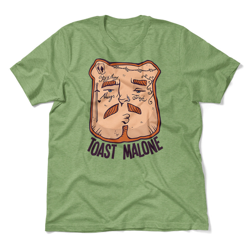 Toast Malone Men/Unisex T-Shirt in Heather Green color