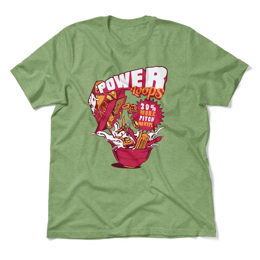 Power Loops Men/Unisex T-Shirt in Heather Green color