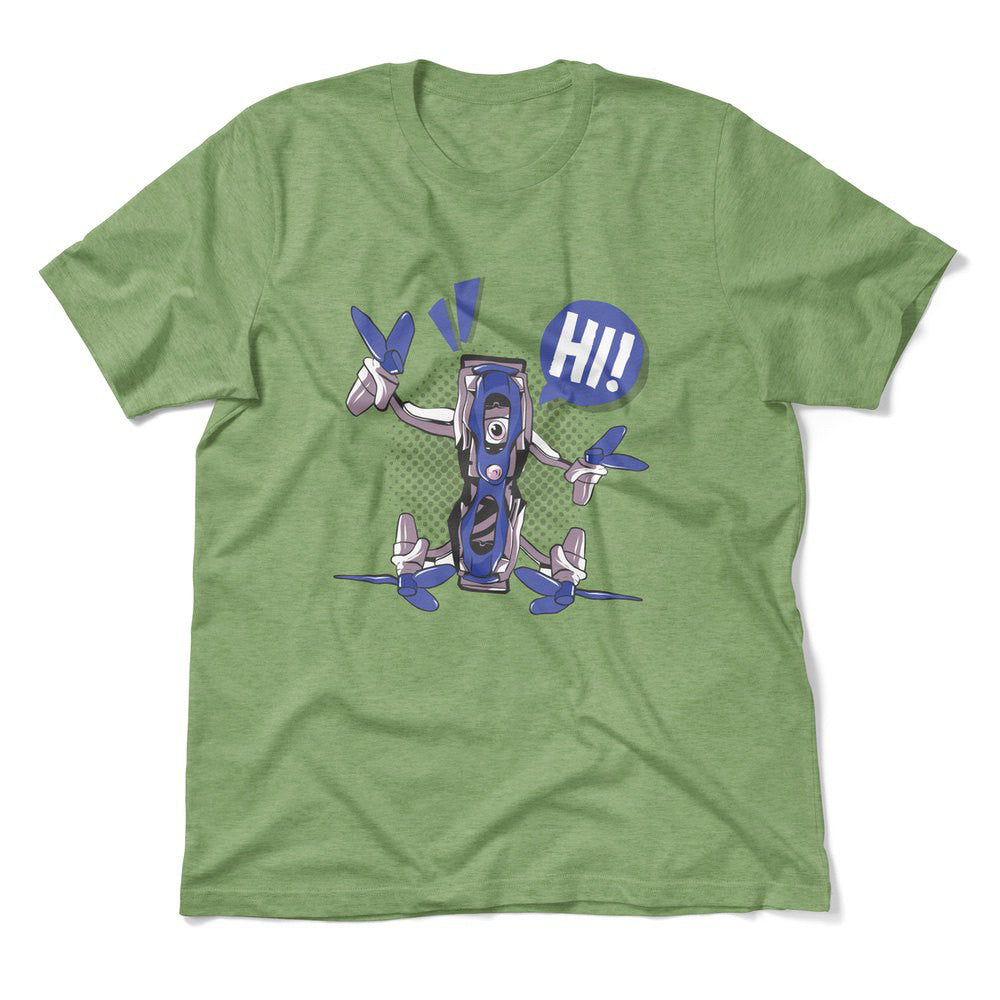 Quadcopter Robot Men/Unisex T-Shirt in Heather Green color