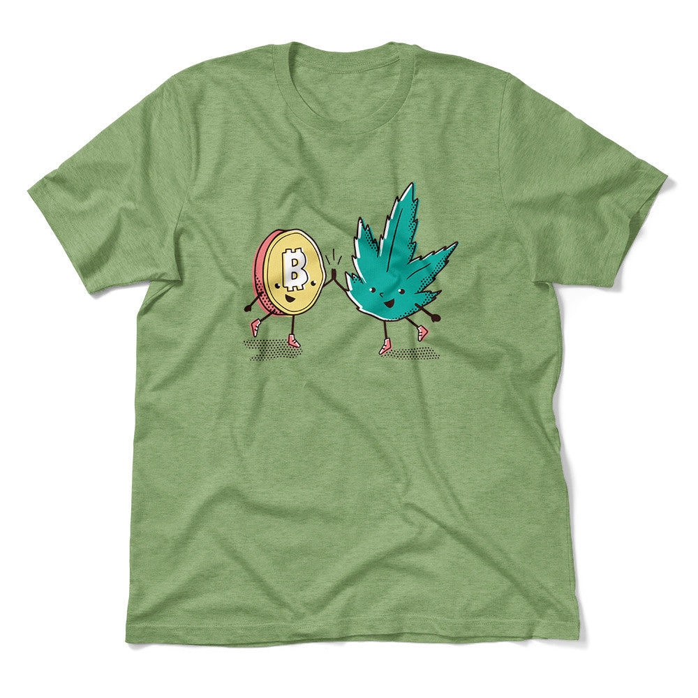 420 Bitcoin Men/Unisex T-Shirt in Heather Green color