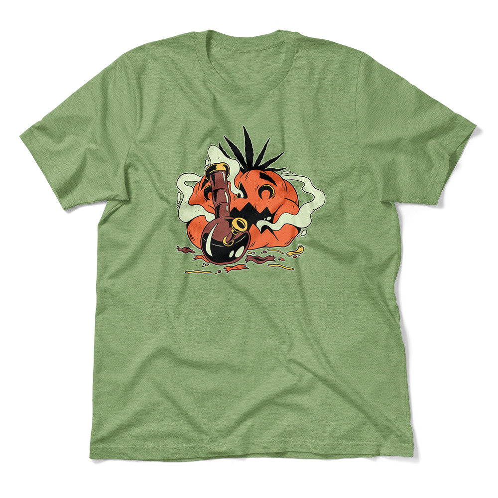 Baked Pumpkin Men/Unisex T-Shirt in Heather Green color