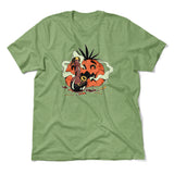 Baked Pumpkin Men/Unisex T-Shirt in Heather Green color