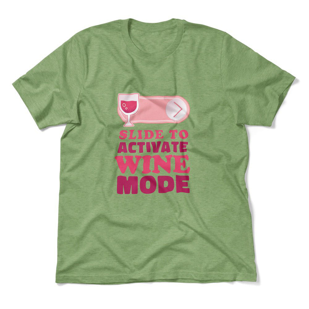Swipe Right For Wine Mode Men/Unisex T-Shirt in Heather Green color