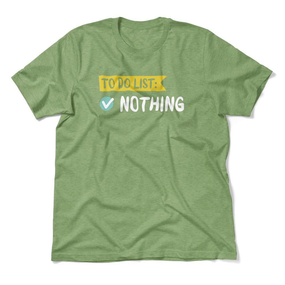 To Do List, Nothing Men/Unisex T-Shirt in Heather Green color