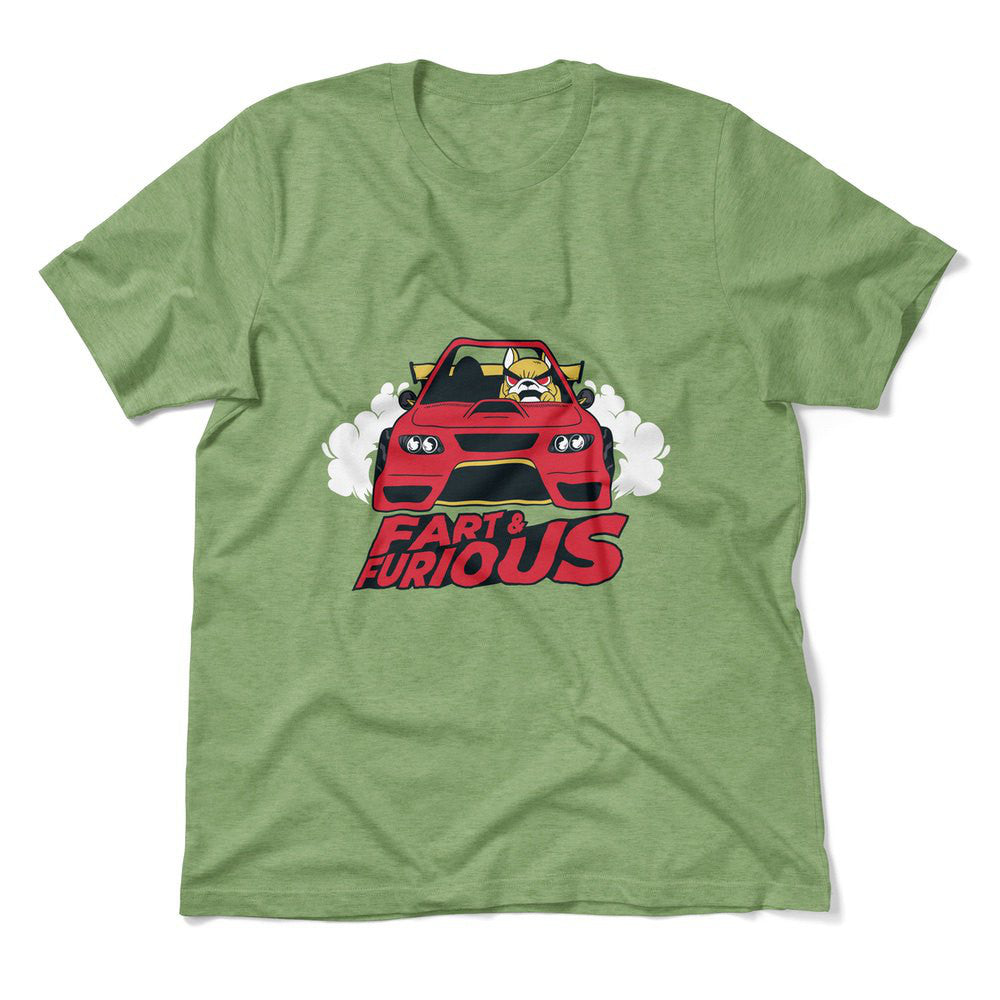 Fart And Furious Men/Unisex T-Shirt in Heather Green color