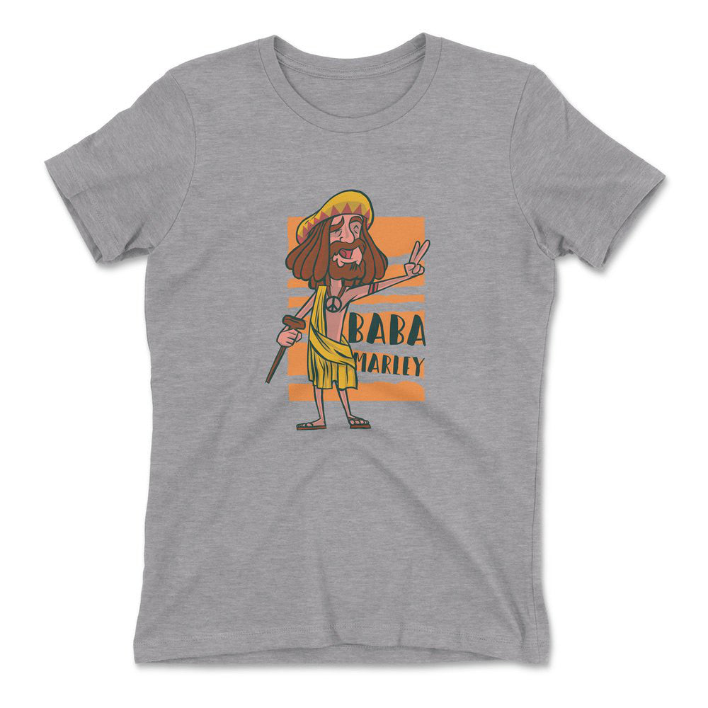 Indian Guru - Baba Marley Womens T-Shirt in Heather Grey color
