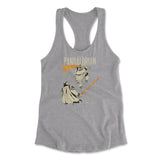 The Pandalorian Womens Racerback Tank in Heather Grey color