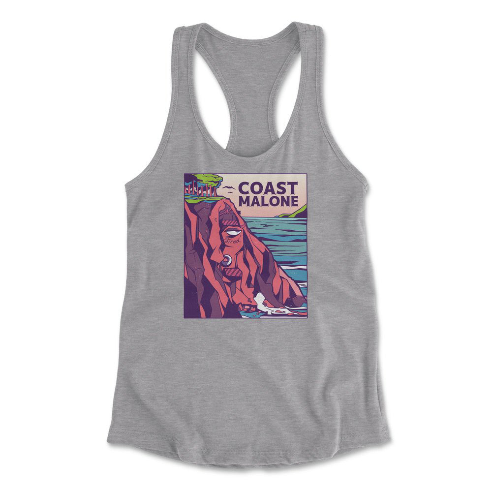 Coast Malone Womens Racerback Tank in Heather Grey color