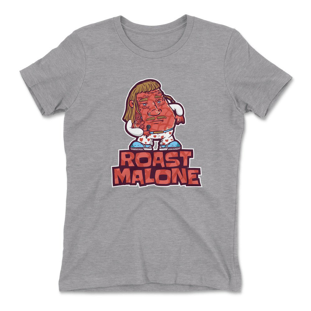 Roast Malone Womens T-Shirt in Heather Grey color