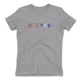 Science Lettering Womens T-Shirt in Heather Grey color